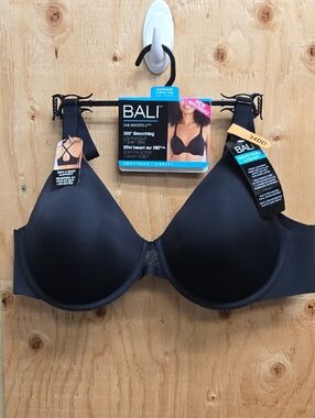Bali Size 34DD Black One Smooth U Lightweight T-Shirt Bra